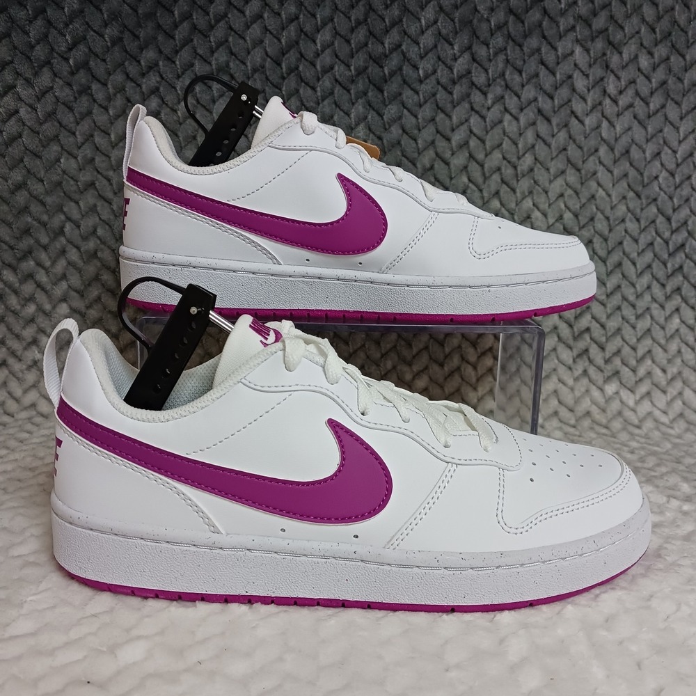 Nike Court Borough Low Recraft White Fuchsia GS Sneakers Shoes Sz 7Y Women's 8.5
